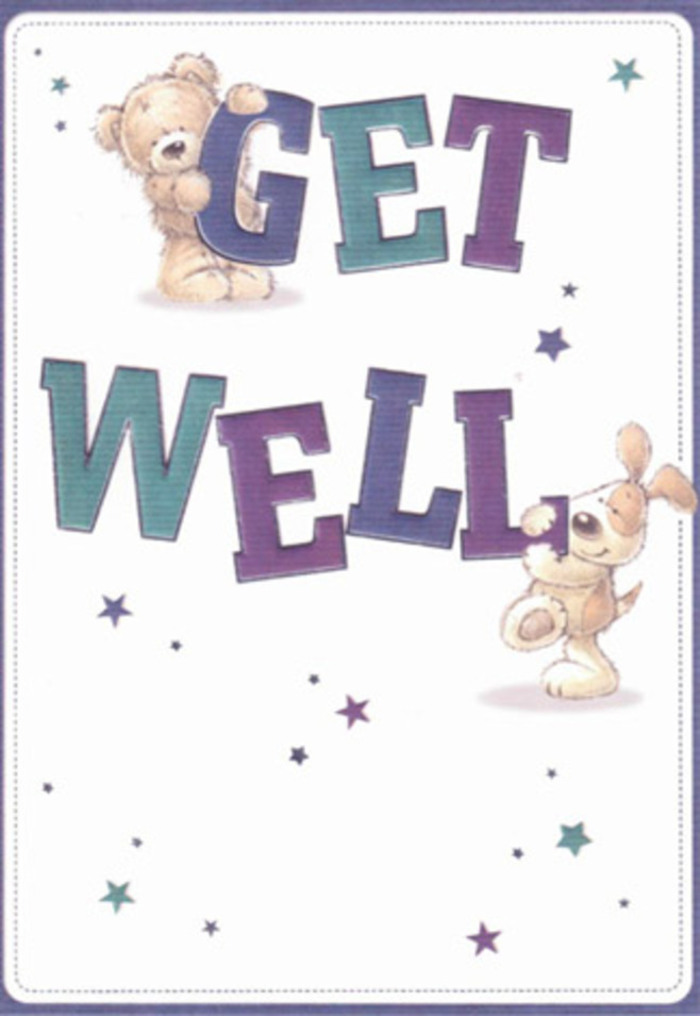 A gentle celebration of encouragement comes to life in this get well card, inspired by the lively heart of Aldgate and the caring relationships this neighbourhood nurtures. The scene features two friendly figures-a plush bear and an energetic puppy-nestled together amid sparkling, star-shaped embellishments. The stars, scattered in playful blues and purples, echo the twinkling lights that pepper the area from Leadenhall Market to Aldgate Square. Each letter of 'Get Well' is magnified with confidence, distinctively shaded in jewel-toned purples and fresh aquas, imparting calm reassurance with every brushstroke. The textures are delightfully inviting: you can almost sense the softness of the bear's coat and the gentle drape of the puppy's velvety ears, reminiscent of the tactile pleasure of a bundle of fragrant blooms tied by an Aldgate florist. The whole composition floats on clean white, offering a sense of breathable space and gentle positivity, much like the open squares nearby. Imagine sending this card alongside flowers from Aldgate Flowers-the gesture becomes a chorus of well wishes and heartfelt community support, perfect for lightening the spirits of anyone on the mend.